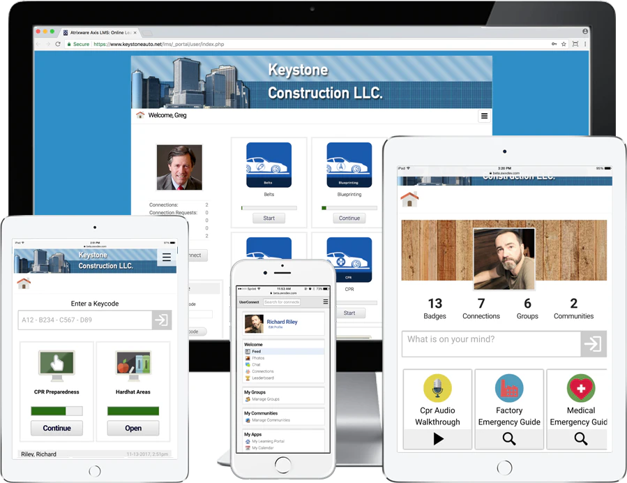 screenshot of Axis LMS